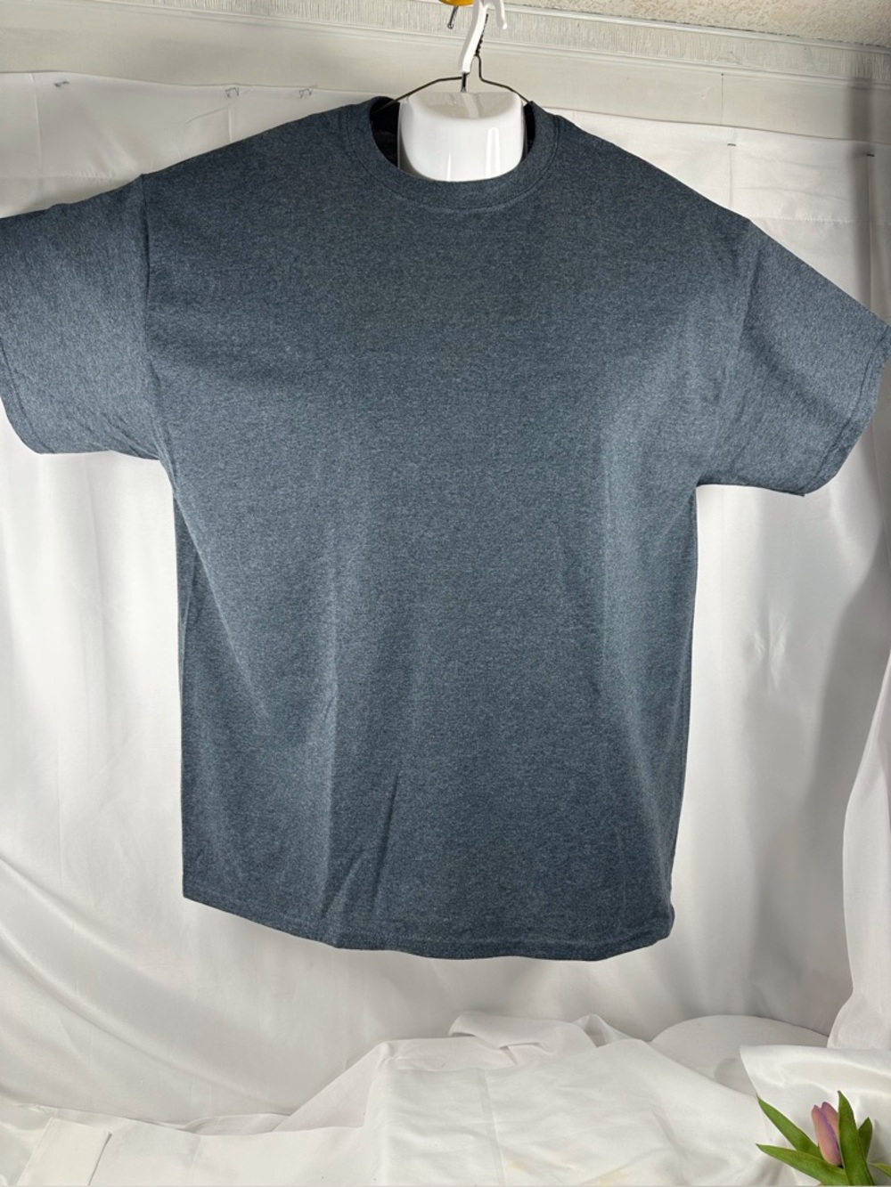 NEW 2-PACK 1312 XL Gildan heavy cotton heather, blue gray t-shirt